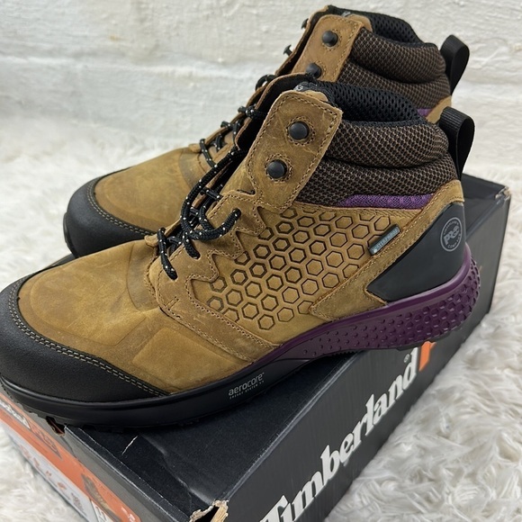 NIB Timberland Women's Reaxion Athletic Hiker Work NT WP Brown Purple - Picture 3 of 11